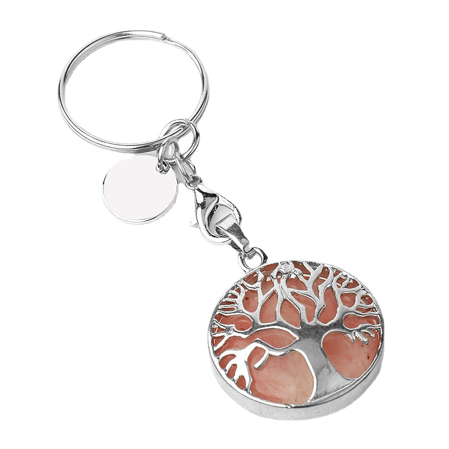 Wholesale Life Tree Pendant Stone Keychain